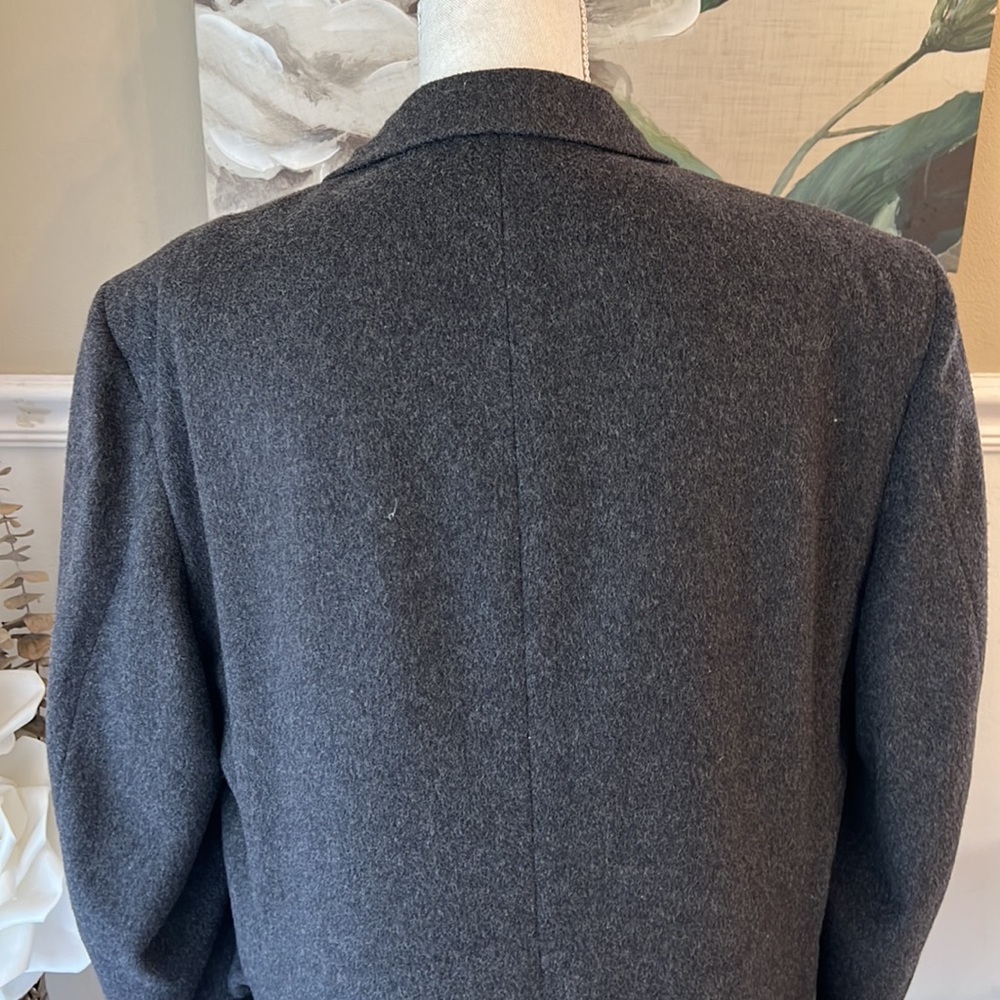 Herm Rassel Charcoal Gray Cashmere Wool & Nylon Mens Blazer Sz Xl Estimate - Picture 10 of 16